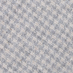 Gray Houndstooth Khaki Linen Fabric Mens Bow Tie