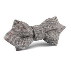 Gray Sharkskin Diamond Bow Tie