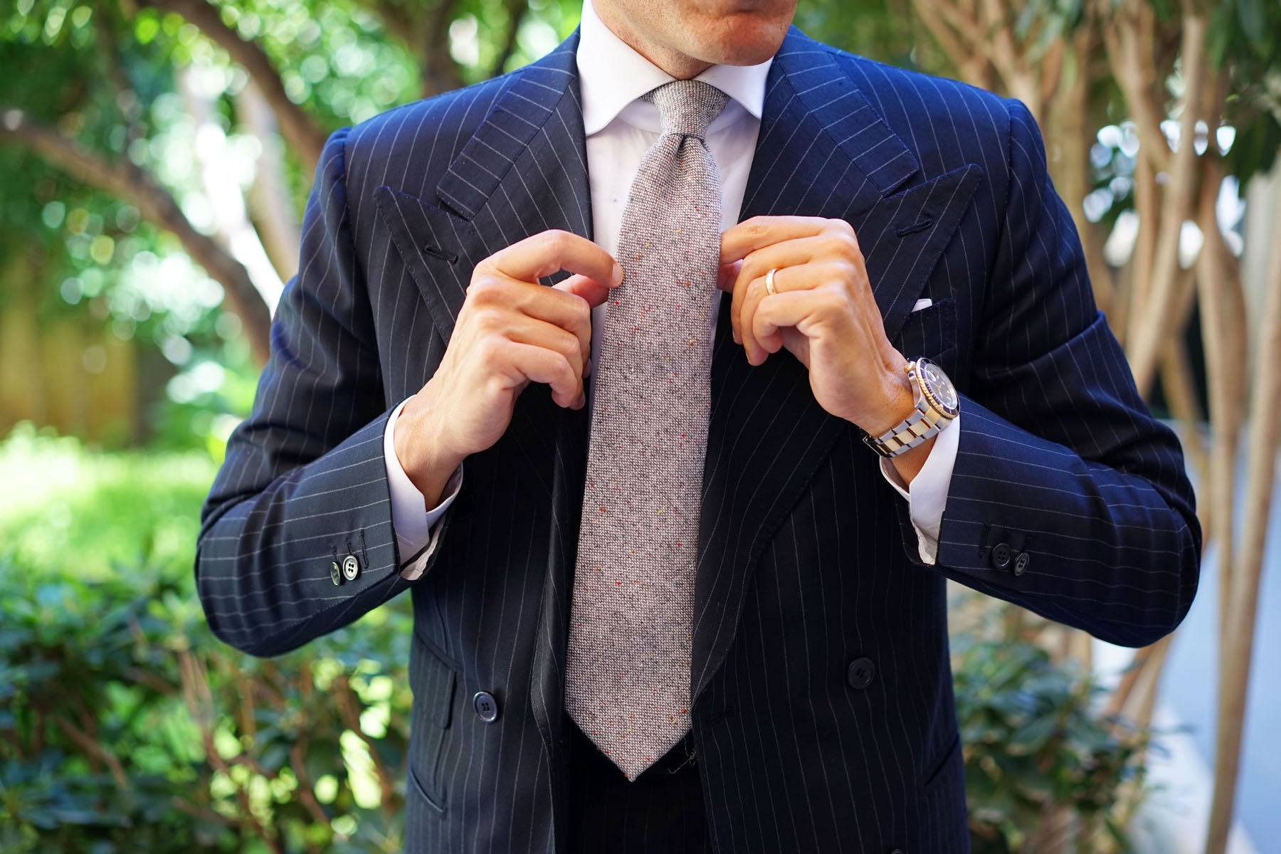 Gray Sharkskin Tie | Men's Grey Spot Ties | Thick Wide Neckties Online ...