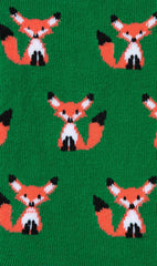 Green Curious Fox Low Cut Socks Pattern