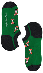 Green Curious Fox Low Cut Socks