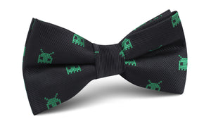 Green Pixel Creature Bow Tie