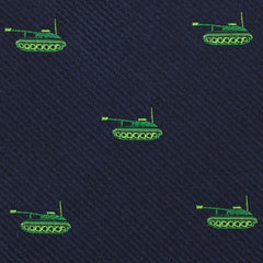 Green Army Tank Skinny Tie Fabric