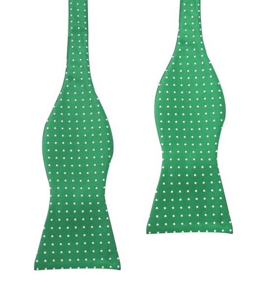 Green Bow Tie Untied with White Polka Dots