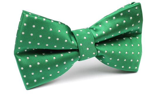 Green Bow Tie with White Polka Dots