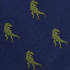 Green T-Rex Dinosaur Fabric Skinny Tie