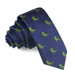 Green T-Rex Dinosaur Skinny Tie