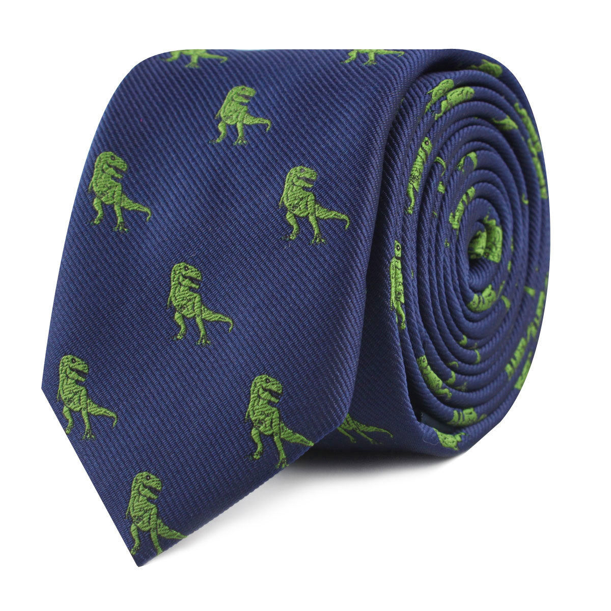 Green T-Rex Dinosaur Slim Tie
