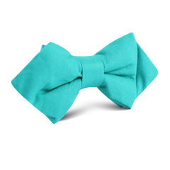 Green Teal Cotton Diamond Bow Tie