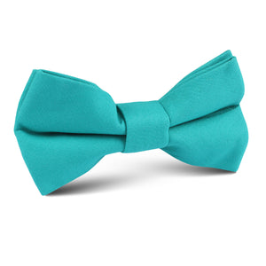 Green Teal Cotton Kids Bow Tie