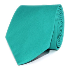 Green Teal Cotton Necktie Front