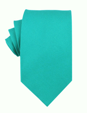 Green Teal Cotton Necktie