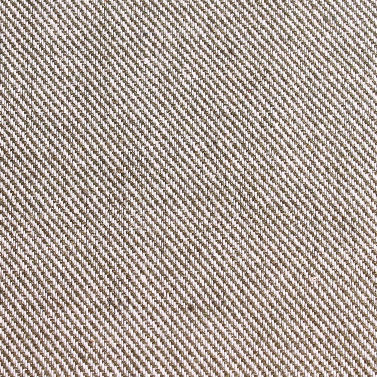 Green & White Twill Stripe Linen Fabric Pocket Square L186