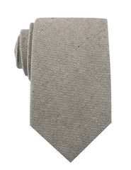 Green & White Twill Stripe Linen Necktie