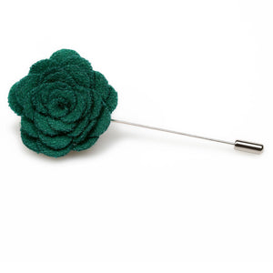 Green Wool Flower Lapel Pin