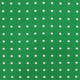 Green Pocket Square with White Polka Dots