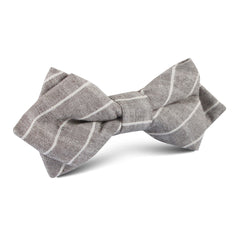 Grey Edinburgh Pinstripe Diamond Bow Tie