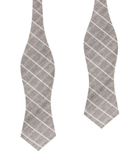 Grey Edinburgh Pinstripe Diamond Self Bow Tie