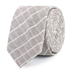 Grey Edinburgh Pinstripe Slim Tie