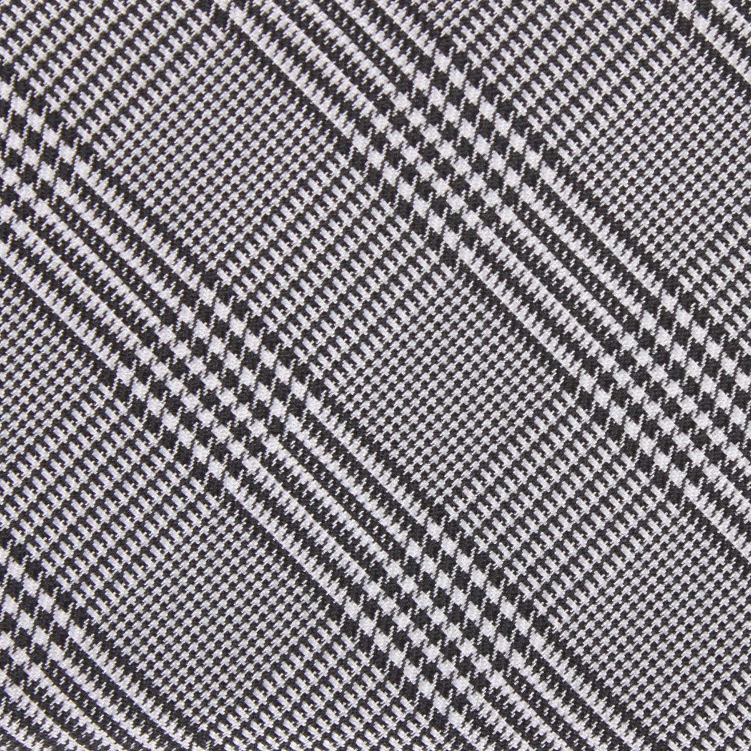 Grey Glen Plaid Fabric Necktie M108