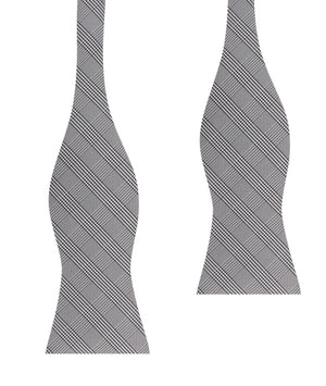 Grey Glen Plaid Self Tie Bow Tie