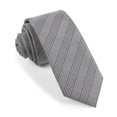 Grey Glen Plaid Skinny Tie
