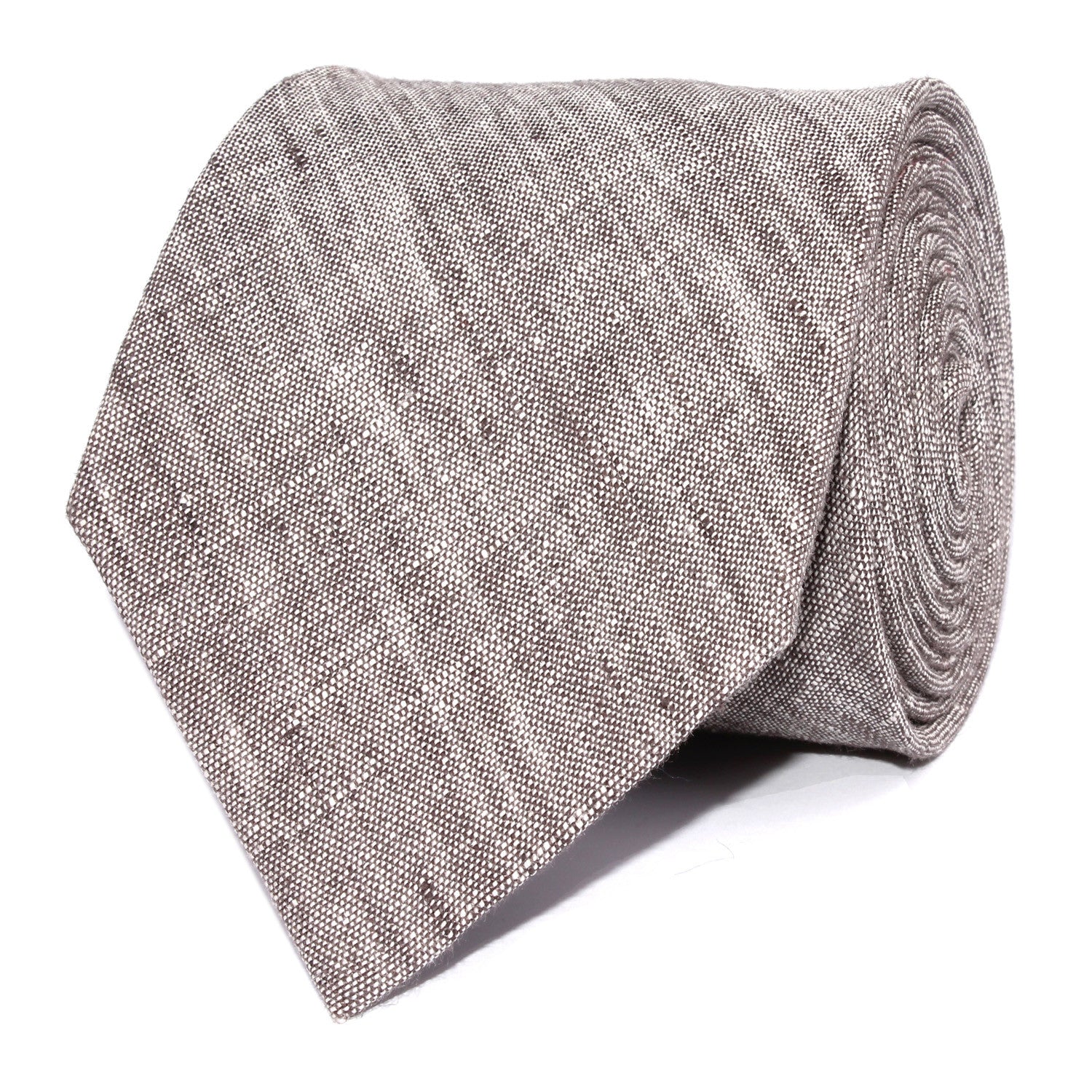 Grey Linen Chambray Necktie Front