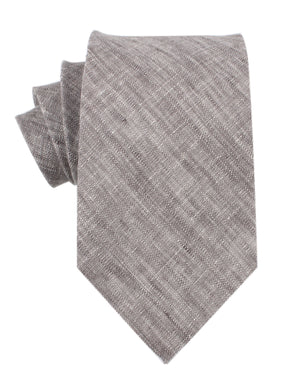 Grey Linen Chambray Necktie