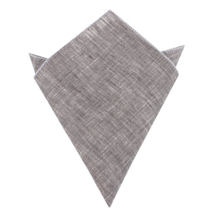 Grey Linen Chambray Pocket Square