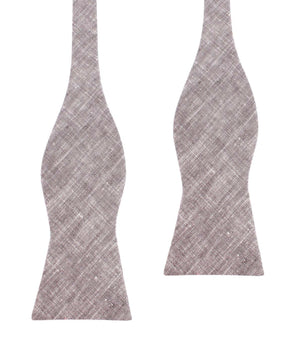 Grey Linen Chambray Self Tie Bow Tie