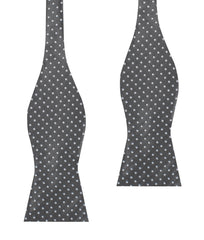 Grey Mini Polka Dots Self Bow Tie