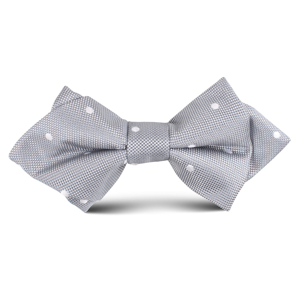 Grey Polka Dot Kids Diamond Bow Tie