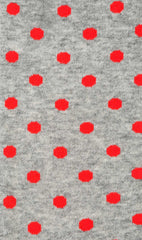 Grey Red Polka Dot Socks Fabric