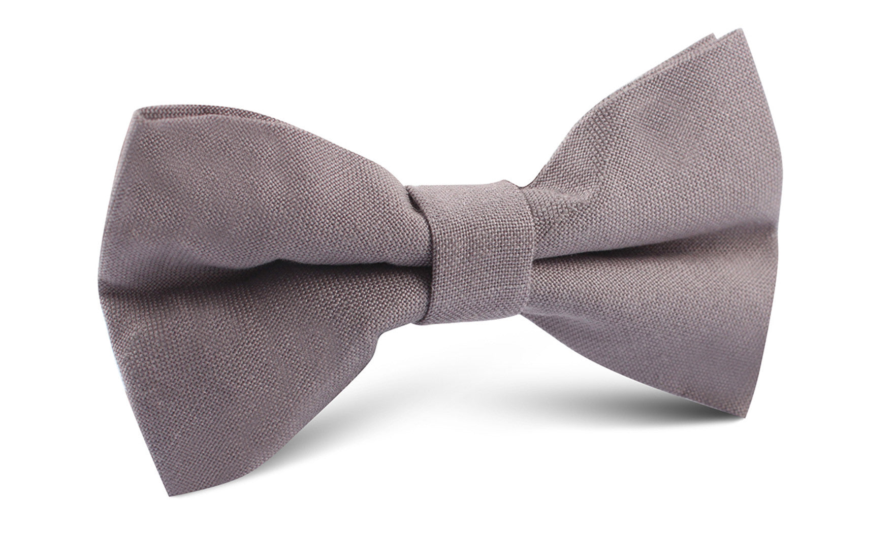 Grey Slub Linen Bow Tie