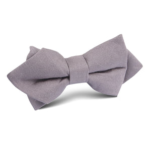 Grey Slub Linen Diamond Bow Tie