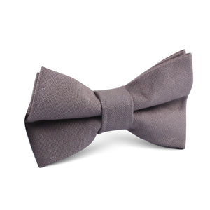 Grey Slub Linen Kids Bow Tie