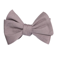Grey Slub Linen Self Tie Bow Tie 2