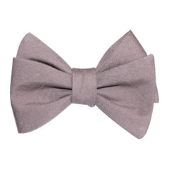 Grey Slub Linen Self Tie Bow Tie 1