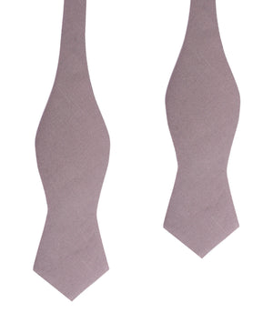 Grey Slub Linen Self Tie Diamond Tip Bow Tie