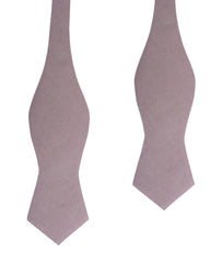 Grey Slub Linen Self Tie Diamond Tip Bow Tie