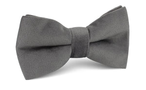 Grey Velvet Bow Tie
