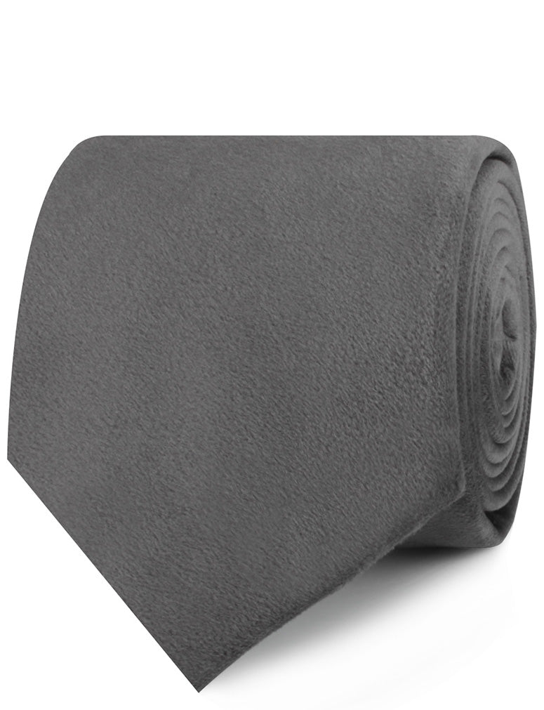 Grey Velvet Necktie Roll