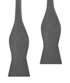Grey Velvet Self Bow Tie