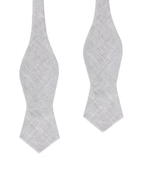 Grey Worm Slub Linen Diamond Self Bow Tie