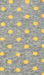 Grey Yellow Polka Dot Socks Fabric