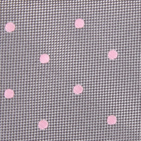 Grey with Baby Pink Polka Dots Pocket Square
