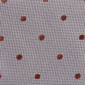 Grey with Brown Polka Dots Pocket Square