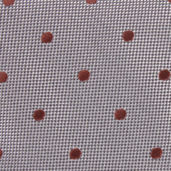 Grey with Brown Polka Dots Fabric Self Tie Diamond Tip Bow TieM119