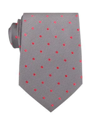 Grey with Hot Pink Polka Dots Necktie