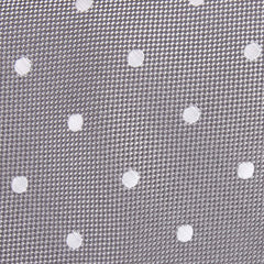 Grey with Milky White Polka Dots Fabric Self Tie Bow Tie M120